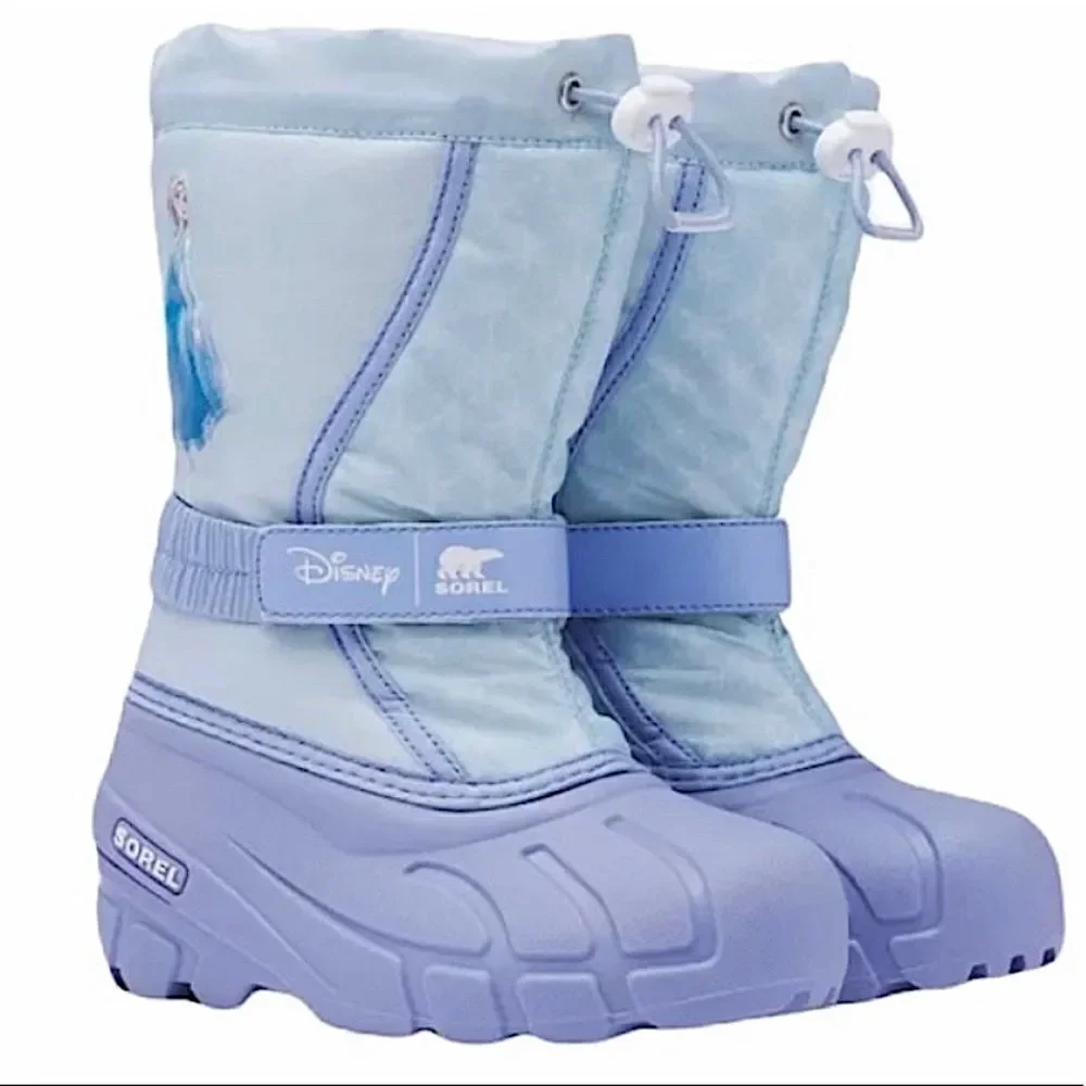 Disney x Sorel Little Girls Flurry Frozen 2 Winter Snow Boots- youth 5/woman 6